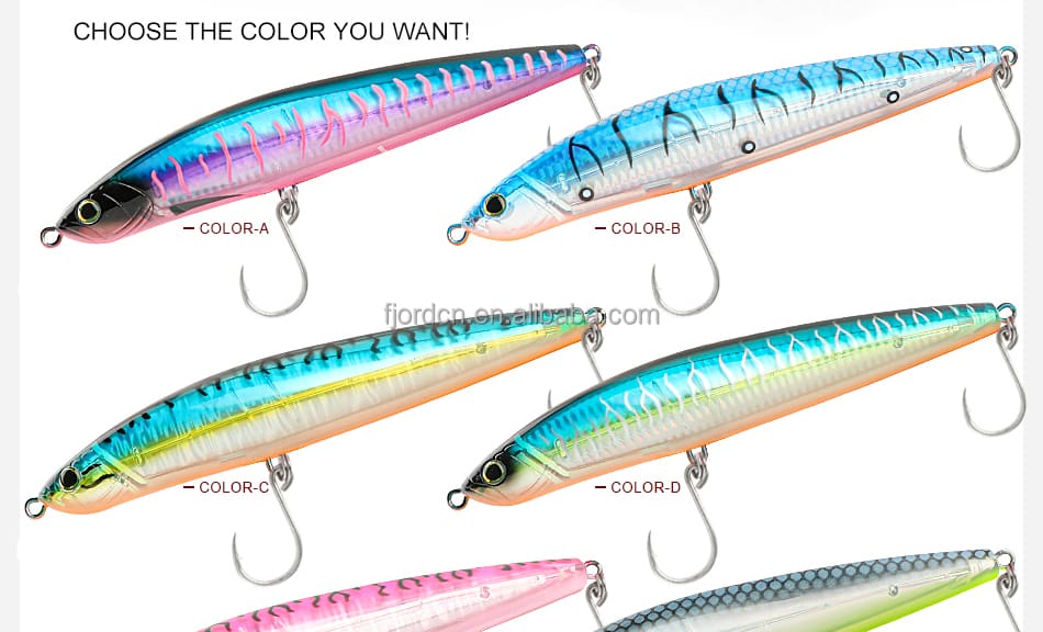 FJORD High Quality Floating Pencil Lure 64g 200mm Hard Plastic Lures for Tuna Fishing Saltwater Lures detail 1