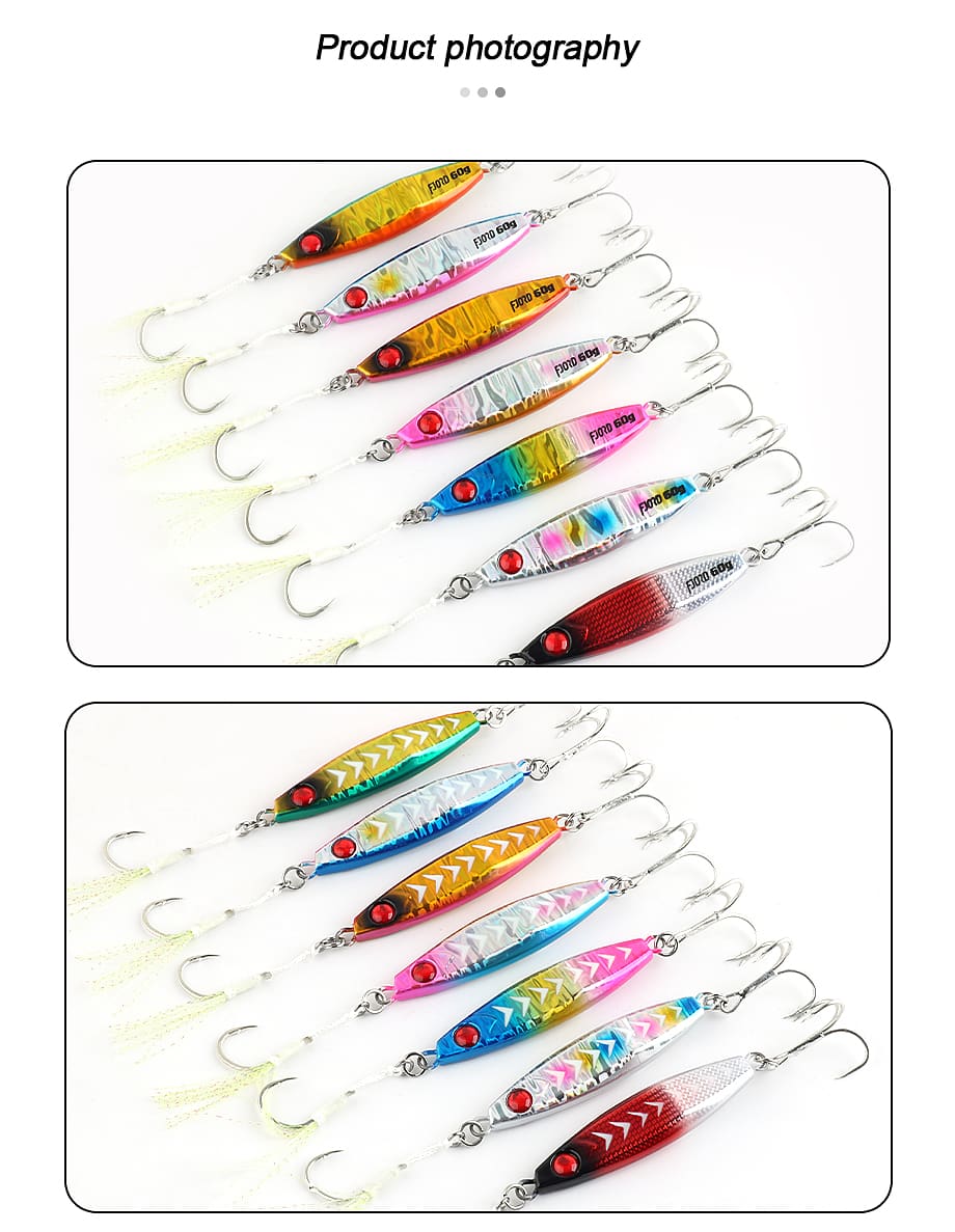 FJORD Wholesale Jigging Lure 40G 60G 80G Saltwater Fishing Lures for Long Casting UV Fishing Jigs Glowing Lures detail 11