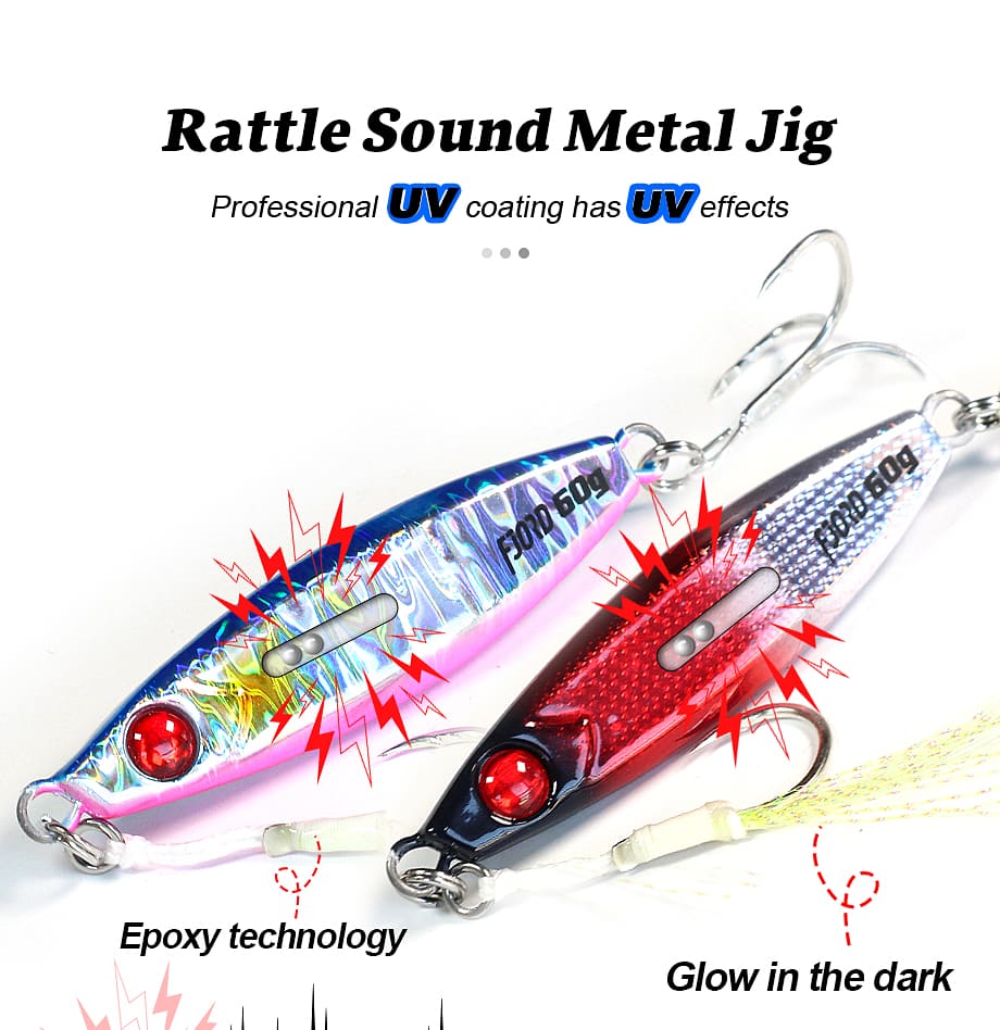 FJORD Wholesale Jigging Lure 40G 60G 80G Saltwater Fishing Lures for Long Casting UV Fishing Jigs Glowing Lures detail 7