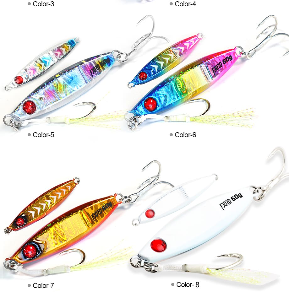 FJORD Wholesale Jigging Lure 40G 60G 80G Saltwater Fishing Lures for Long Casting UV Fishing Jigs Glowing Lures detail 9