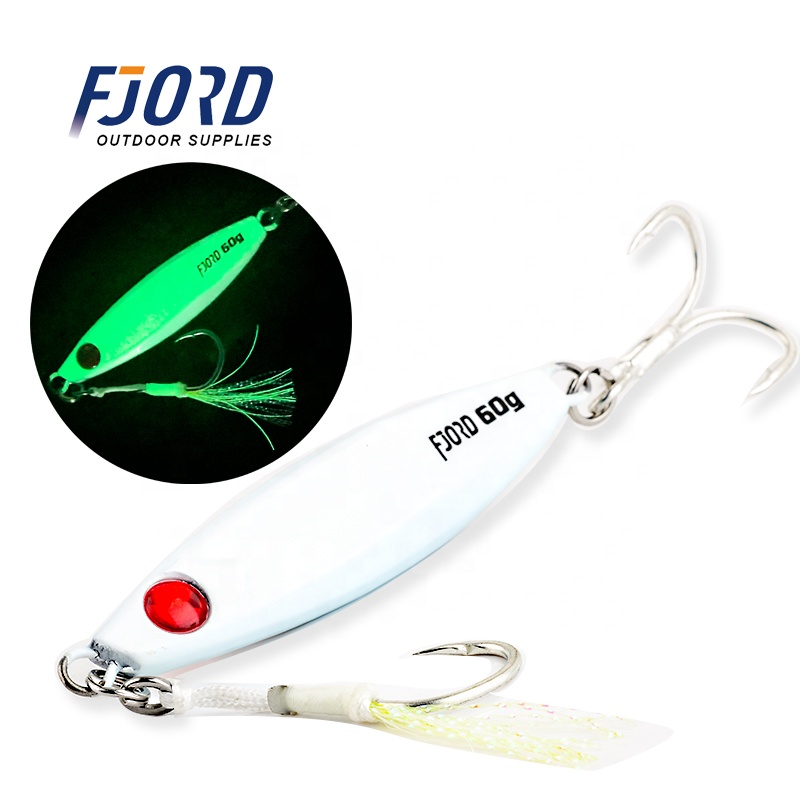 FJORD Wholesale Jigging Lure 40G 60G 80G Saltwater Fishing Lures for Long Casting UV Fishing Jigs Glowing Lures