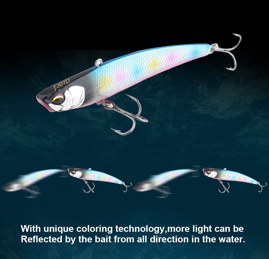 FJORD Stock Wholesale VIB Lure 15g 80mm Sinking Vibration Lure for Boat Fishing Hard Lure Bait detail 4