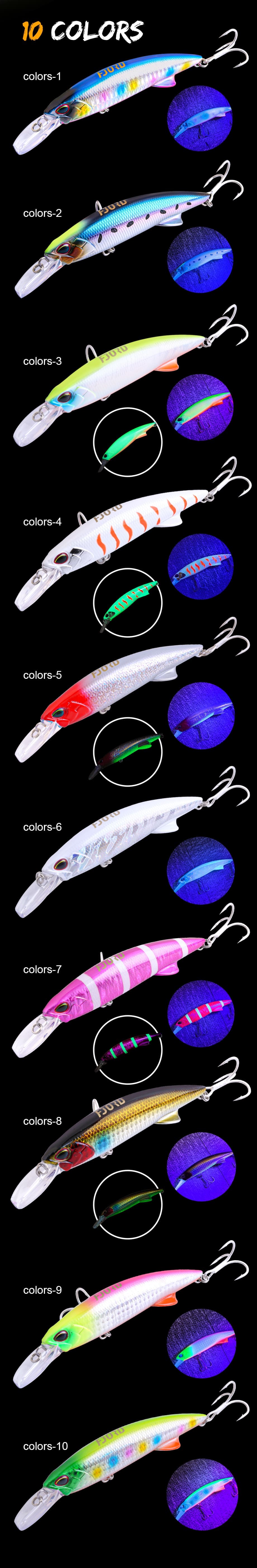 FJORD Customized Fishing  Lures 110mm Sinking Minnow 64g Tuna Lure Glow Shad Fishing Lures Saltwater Trolling detail 3