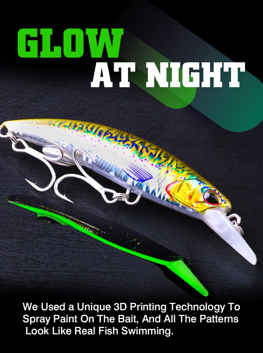 FJORD 40g/50g Luminous Sinking Minnow Hard Lure 90mm Artificial ABS Plastic Material Baits for Sea Bass Salmon Cod detail 4