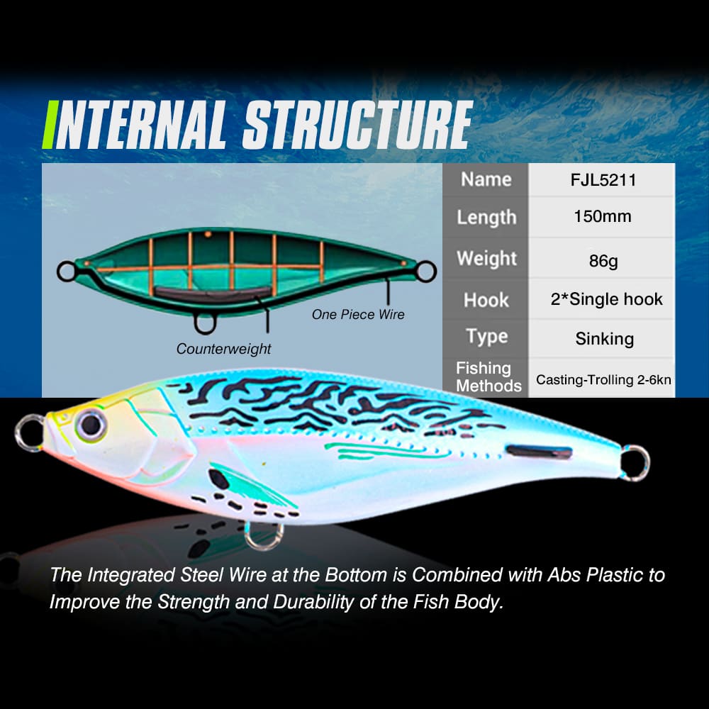 FJORD 140mm 86g Heavy Sinking Pencil Lure High Quality Hard Bait Saltwater Sea Fishing Lures detail 1