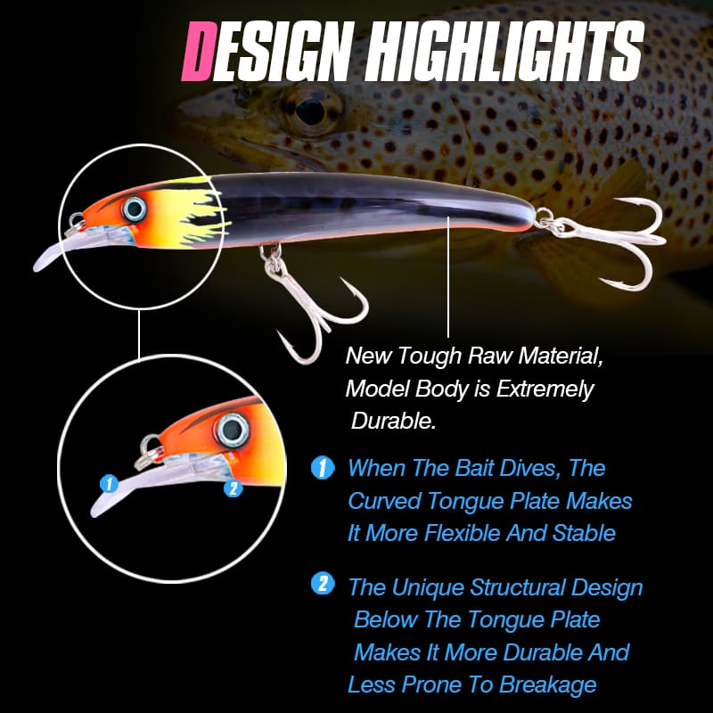 FJORD New 160mm Floating Minnow Lure 33g Deep Trolling Lure with Glow UV Effect for Saltwater Salmon Bream ABS River Lake Stream detail 2