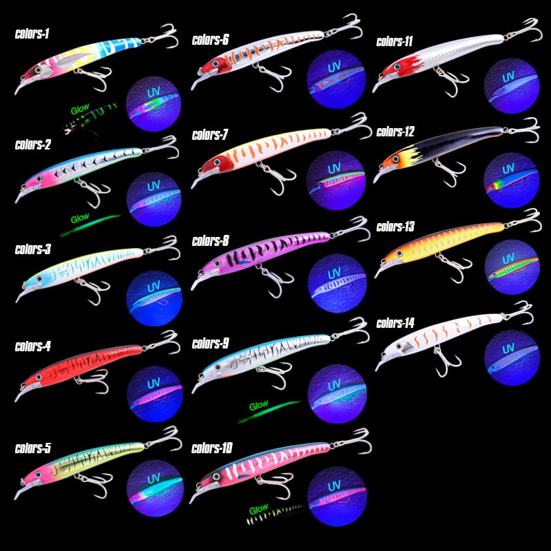 FJORD New 160mm Floating Minnow Lure 33g Deep Trolling Lure with Glow UV Effect for Saltwater Salmon Bream ABS River Lake Stream detail 7