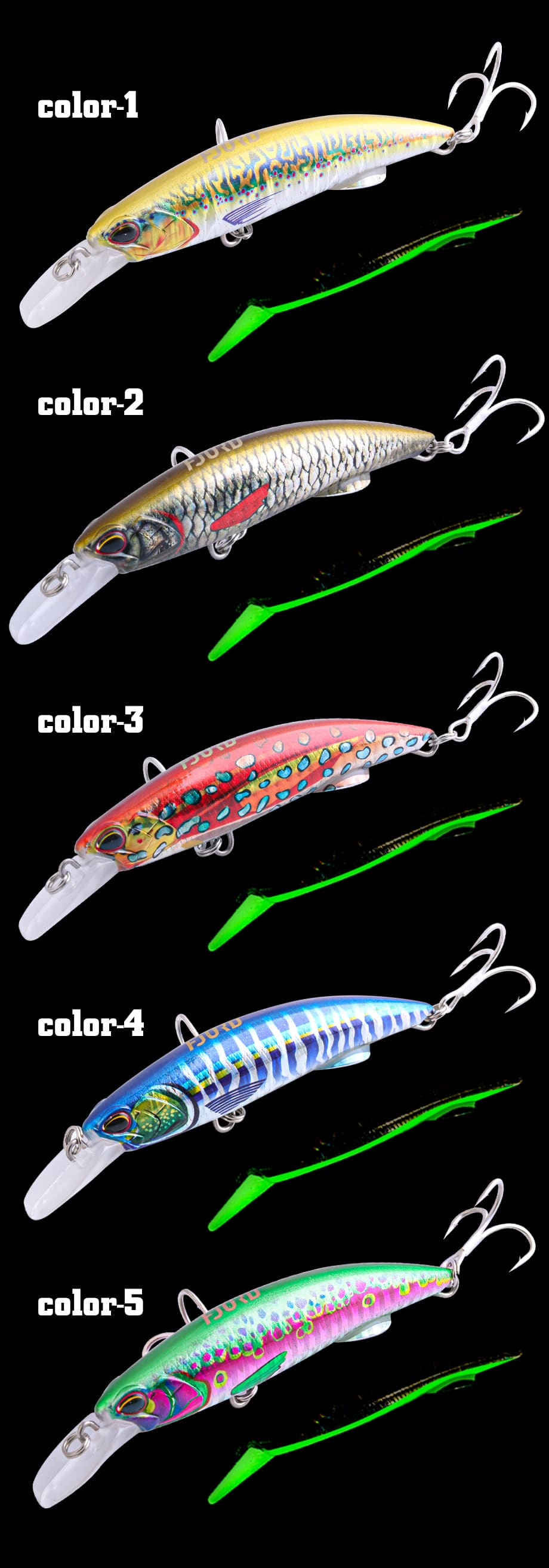 FJORD OEM 40g UV Light Artificial Bait 90mm Sinking Hard Lures ABS Minnow Saltwater Fishing Long Salmon/Tuna Rivers/Lakes detail 5