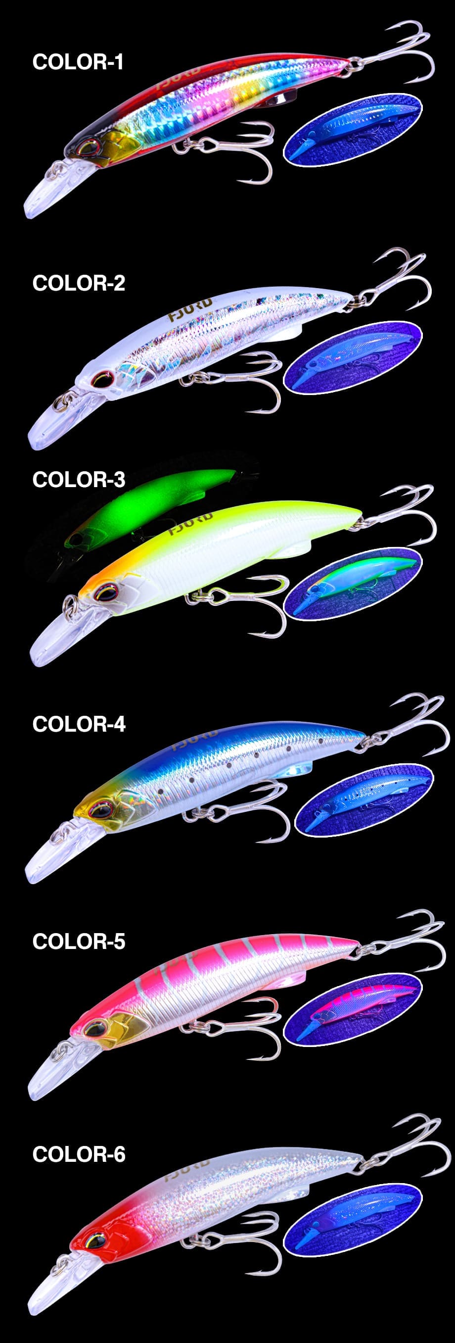 FJORD Best Selling 90mm50g Glowing Night Fishing Lures Saltwater Plastic Minnows for Salmon Bream in Streams Durable Metal Steel detail 12
