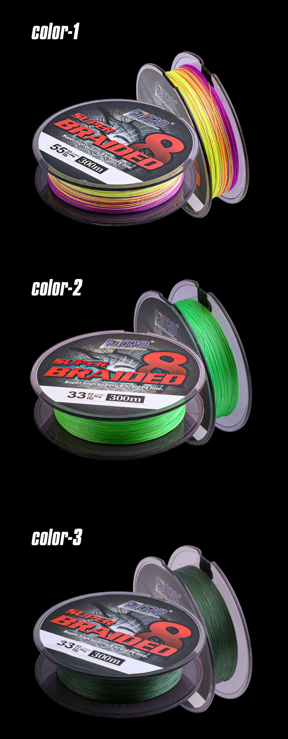 FJORD 300M 8 Strands 20-100LB PE Monofilament Fishing Line Super Strong Fishing Line Japan Multicolor detail 10