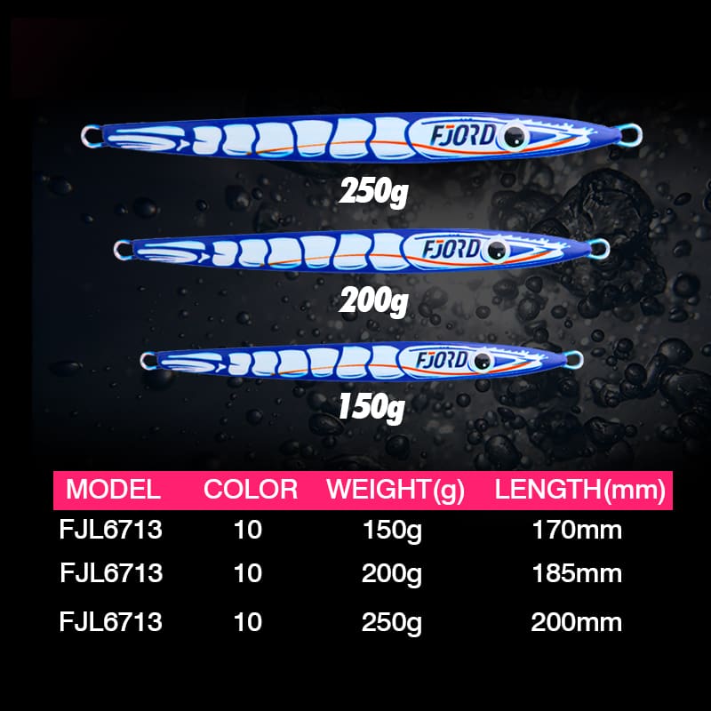 FJORD 2025 Saltwater Metal Jig Lure Customized Deep Jigging UV 150g 200g 250g New Arrival Fishing Lures for Tuna Salmon in River detail 2