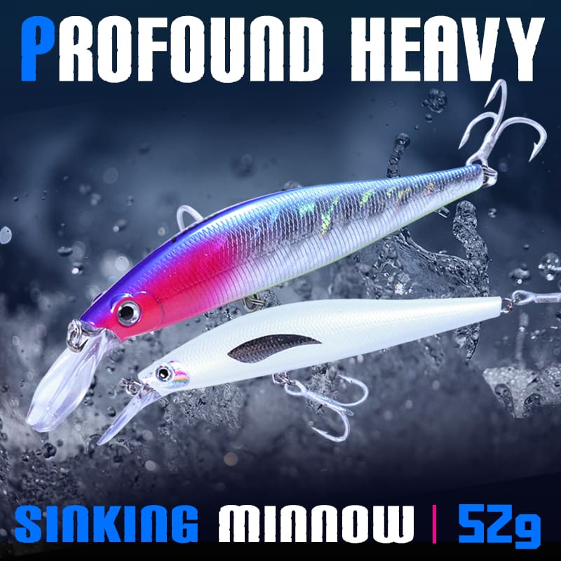 FJORD Wholesale 52g 130mm Saltwater Fishing Lures Heavy Sinking Minnow With UV Light for Boating Fishing detail 1