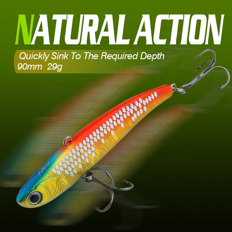 FJORD Customized  29G  Hard Sinking Lures  90mm Bottom Baits Vibration Lures ABS Plastic  Stock Made in China for Crap Bass detail 3
