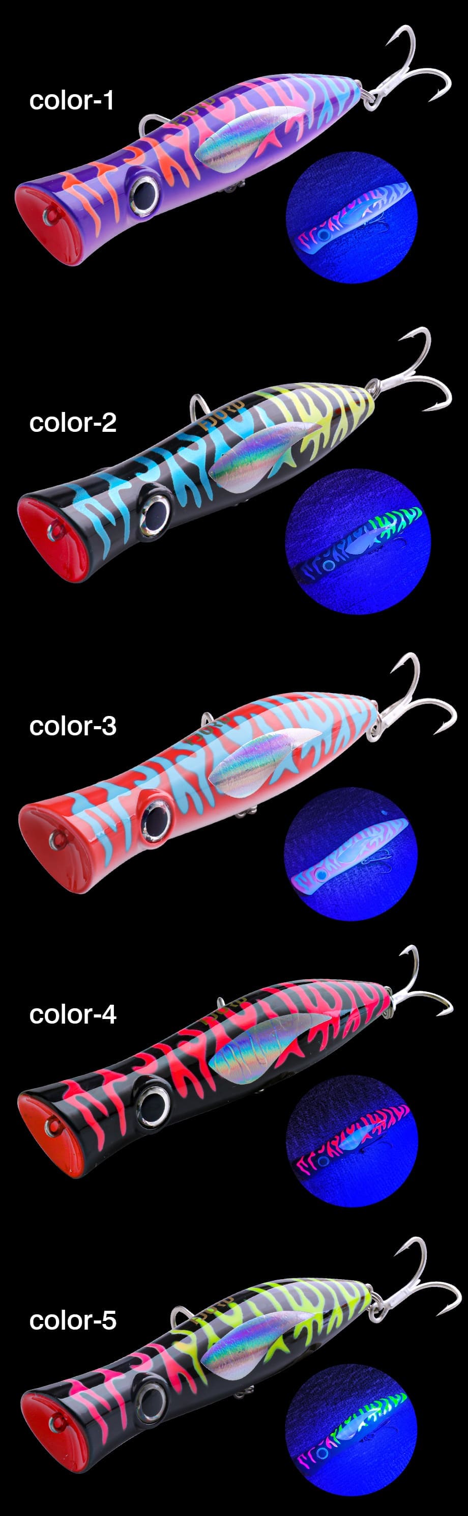 FJORD New Design Floating Popper Lure with 3d Realistic Eyes 165mm 84g Hard Lures for Freshwater Fishing detail 6