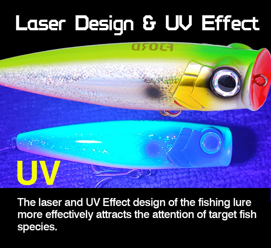 FJORD Offshore Inshore Fishing Popping Lures Plastic 55mm/10g Deep-cupped Face Crystal Armor Popper for Big Game Fishing detail 5