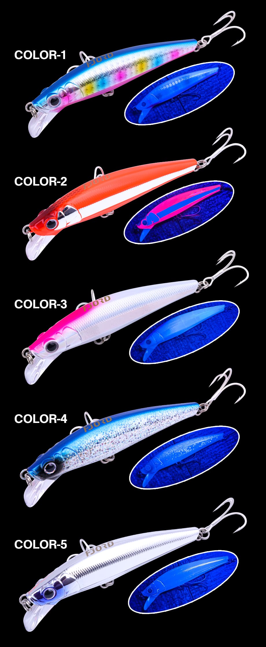 FJORD 28g Sinking Minnow Lures 90mm ABS Plastic Casting Baits Printed UV Effect for Carp Bass Trout Fishing detail 5