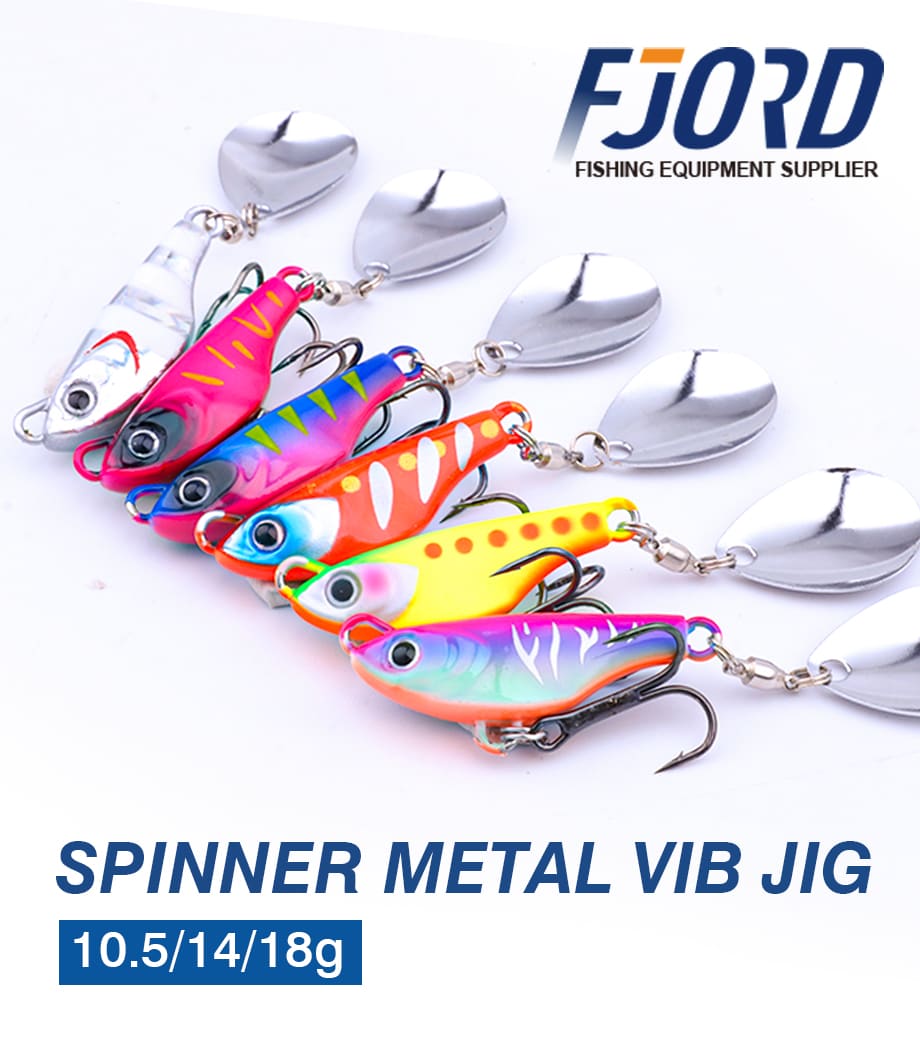 FJORD Metal Lead Material Sinking Spinner Lure 10.5g 14g 18g Luminous VIB Jig Baits for Ocean Boat Fishing detail 1