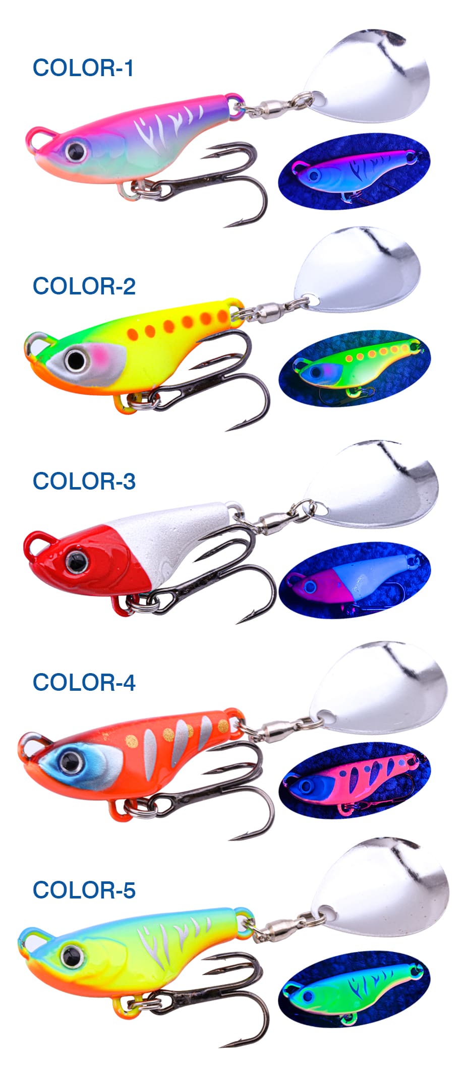 FJORD Metal Lead Material Sinking Spinner Lure 10.5g 14g 18g Luminous VIB Jig Baits for Ocean Boat Fishing detail 5