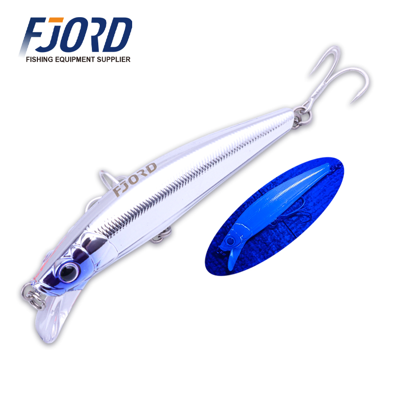 FJORD New Arrival OEM 90mm 28g ABS Sinking Minnow Lures Saltwater Sea Fishing for Salmon & Freshwater Fish with 3D Eyes