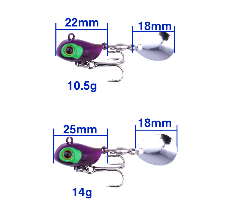 FJORD 10.5g 14g Luminous Sinking Metal Lead Fishing Baits 3D Simulation Eyes Lifelike Spinner Sequins VIB Jig Lures detail 2