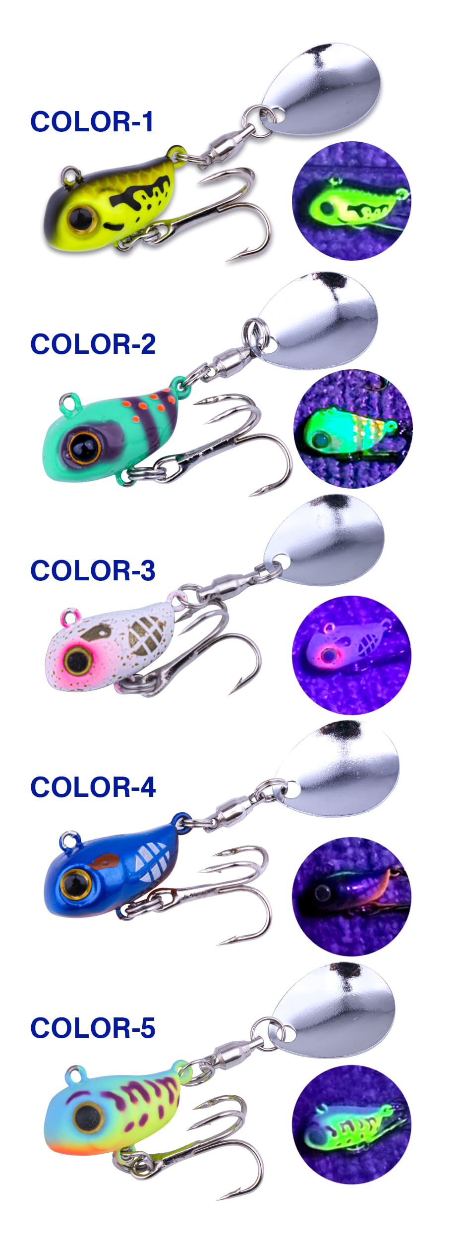 FJORD 10.5g 14g Luminous Sinking Metal Lead Fishing Baits 3D Simulation Eyes Lifelike Spinner Sequins VIB Jig Lures detail 5