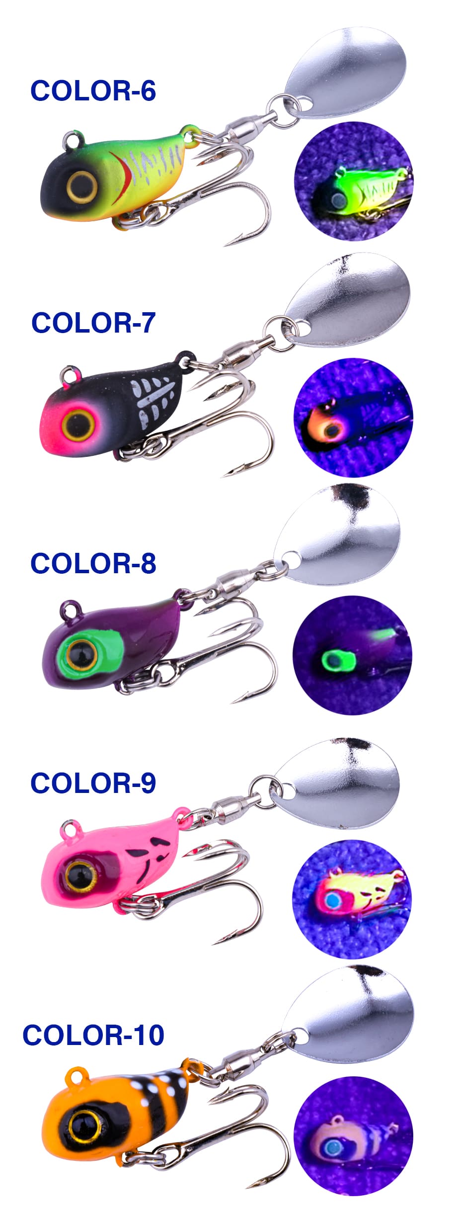 FJORD 10.5g 14g Luminous Sinking Metal Lead Fishing Baits 3D Simulation Eyes Lifelike Spinner Sequins VIB Jig Lures detail 6