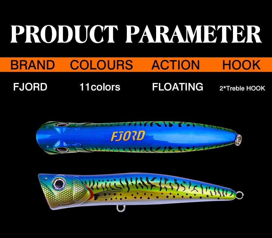 FJORD Topwater Popper Fishing Lure 200mm 125g Large Artificial Hard Bait Saltwater Sea Lures detail 4