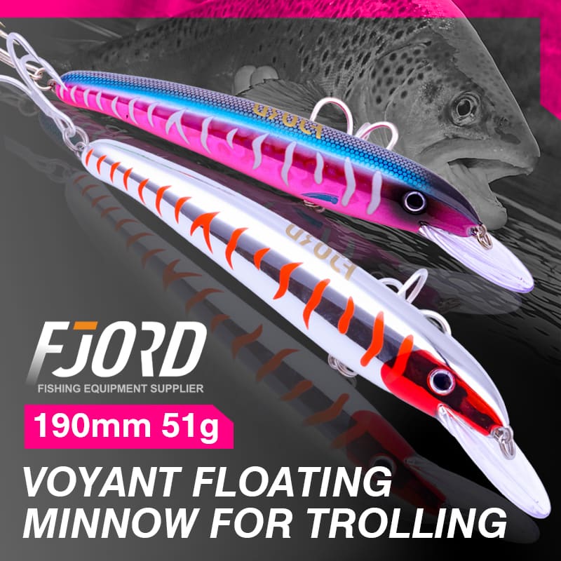 FJORD Luminous Floating Minnow Hard Lures 190mm 51g Artificial Trolling Baits for Sea Bass Carp Bream Fishing detail 3