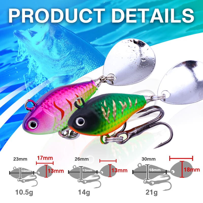 FJORD Luminous 3D Simulation Eyes VIB Jig Lures 10.5g 14g 21g Sinking Lead Metal Artificial Baits Spinner Sea Bass River Lake detail 1