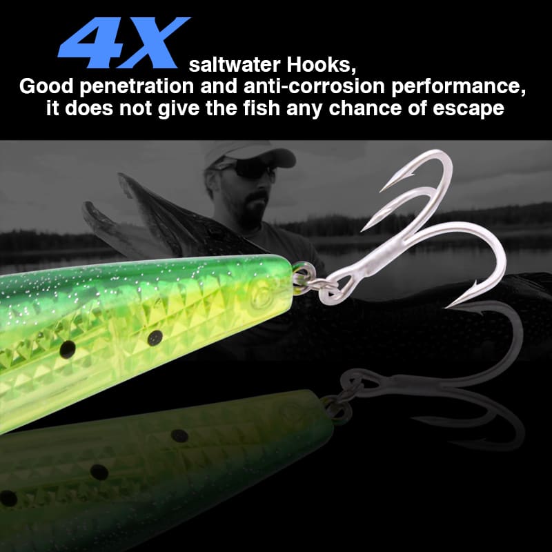 FJORD Luminous Glow Sinking Minnow Hard Lures 125mm 28g Stainless Steel Bottom Baits for Ocean Boat River Stream Fishing Tuna detail 4