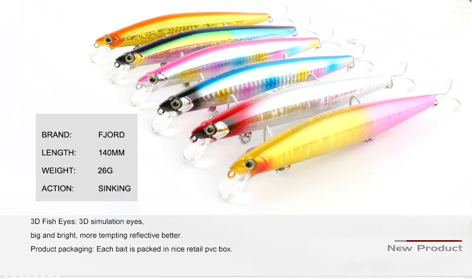 FJORD Trolling Lure Deep Sinking Minnow for Tuna Fishing Casting 140mm 26g Fishing Hard Bait Jerkbait Pesca detail 2