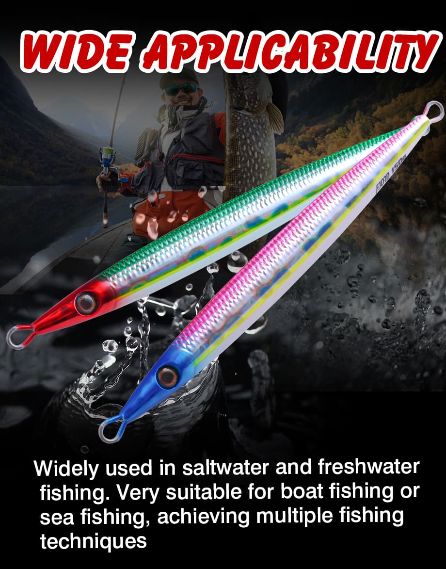 FJORD Casting Lure Sinking Fishing Bait Heavy Jigging 150g 3D Eyes Luminous Lead Jig detail 2