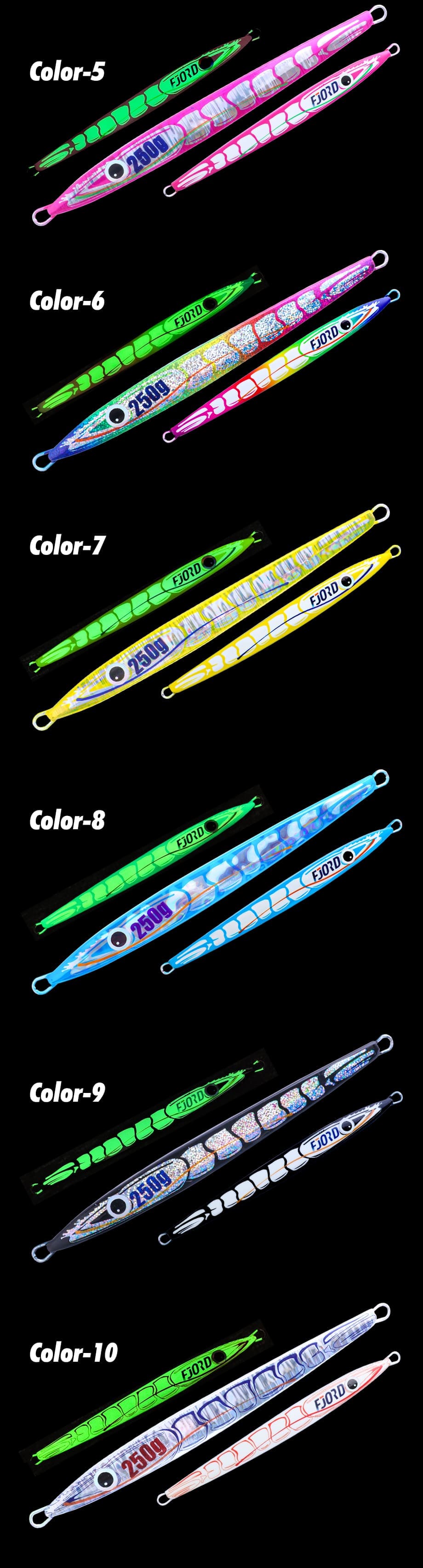 FJORD Metal Heavy Luminous Fishing Lures 60g 150g 200g 250g Heavy Slow Pitch Jig 3D Shape Saltwater Lake & River Without Hooks detail 7