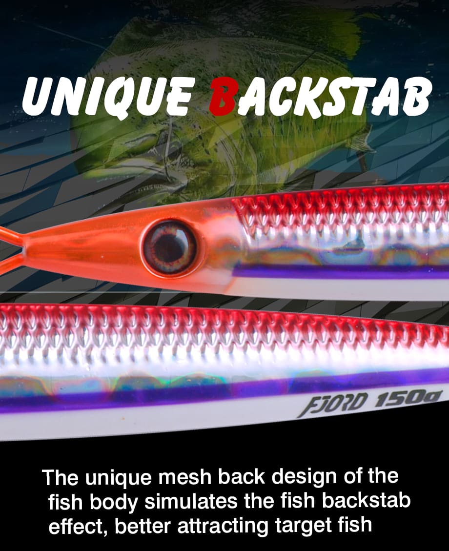 FJORD Lead Metal Sinker Slow Jig Slice Printed Saltwater Fishing Lure 150g 200g Luminous Vertical Deep Sea Fishing Lake/Stream detail 1