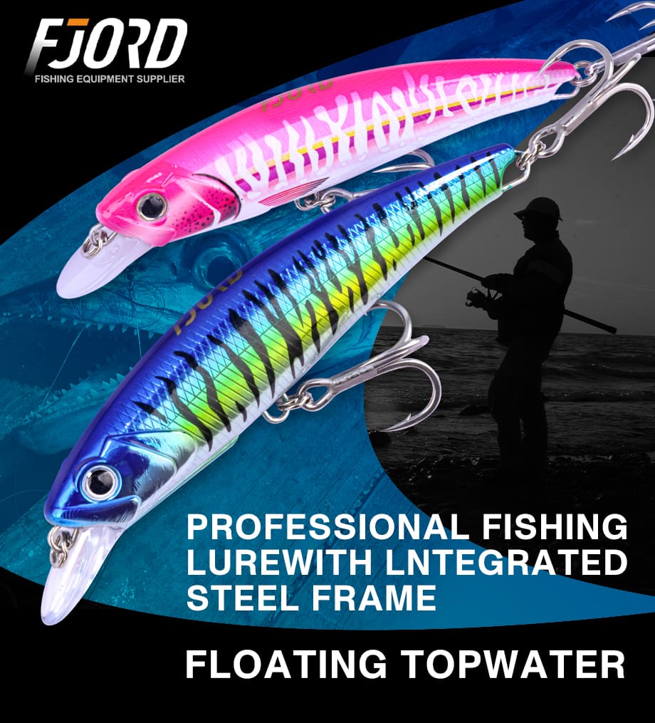 FJORD High Quality ABS Plastic Hard Lures 120mm/26g 140mm/37g Fishing Minnow Floating Lures for Fishing detail 1
