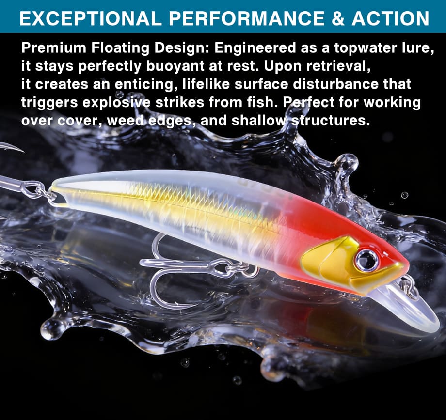 FJORD High Quality ABS Plastic Hard Lures 120mm/26g 140mm/37g Fishing Minnow Floating Lures for Fishing detail 5
