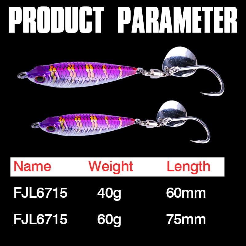 FJORD New Arrival UV Stock Jig Lure Metal Freshwater Fishing Lures 30g 40g 60g 80g for Tuna Salmon Catfish & Tilapia Ice Fishing detail 2