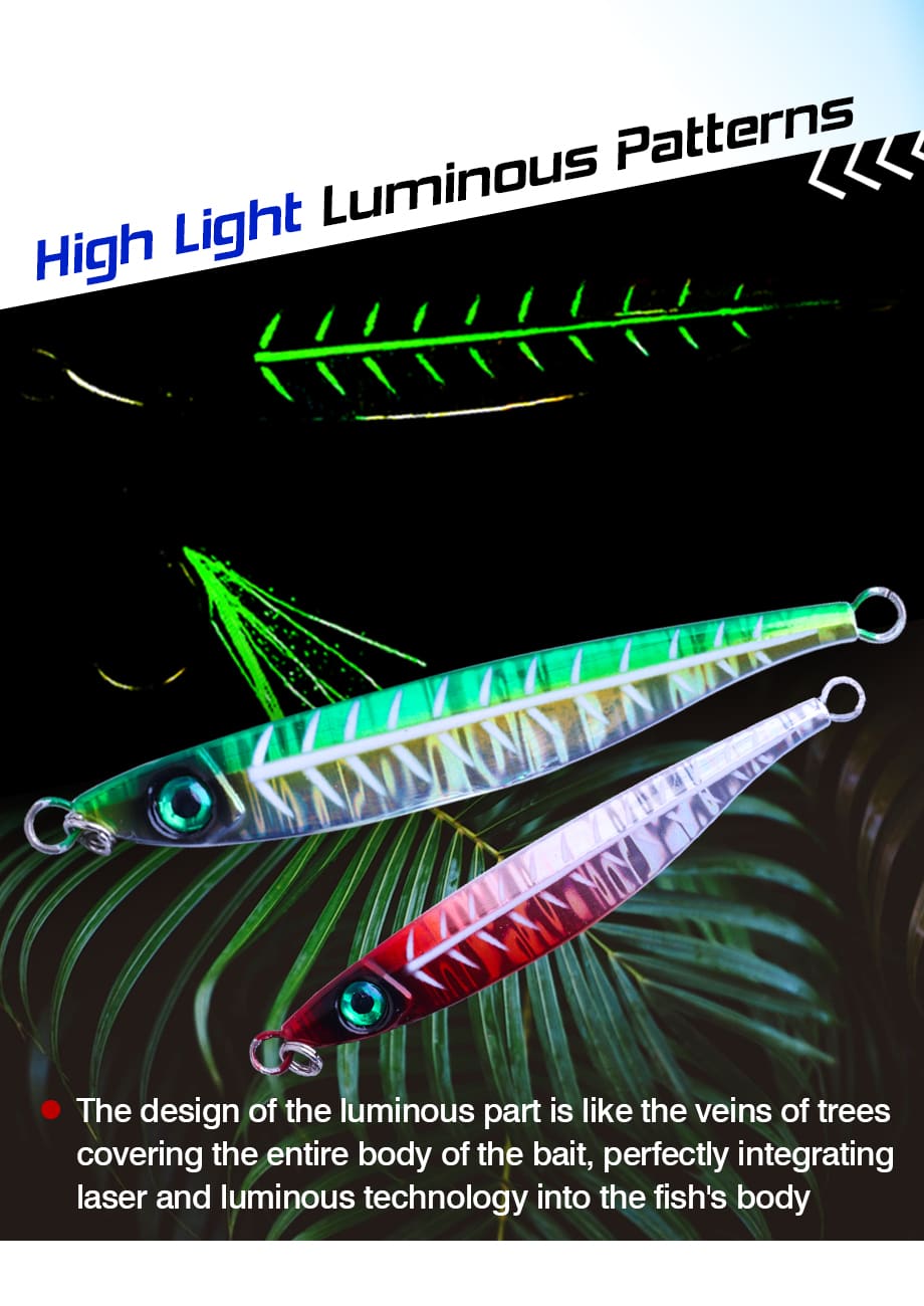 FJORD Slow Pitch Jigging Lure Luminous Fishing Lure 80g Salt Water Sea Fishing Metal Jig Lures with Assist Hooks detail 5