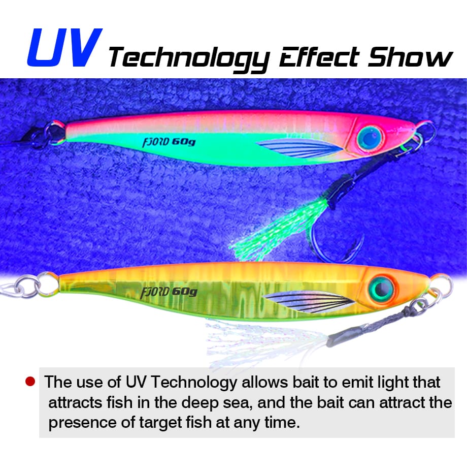 FJORD Slow Pitch Jigging Lure Luminous Fishing Lure 80g Salt Water Sea Fishing Metal Jig Lures with Assist Hooks detail 6
