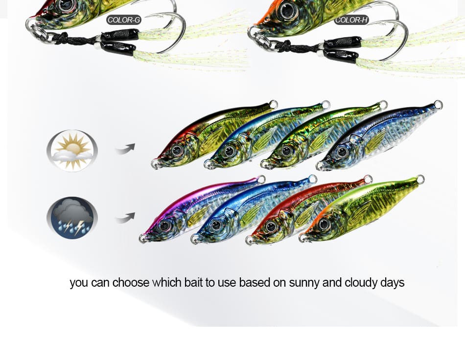 FJORD Lead Metal Sinker 40g 60g Printed Slow Pitch Sinking Slice Jig Lure for Saltwater Fish Sea Fishing Rivers Lakes detail 6