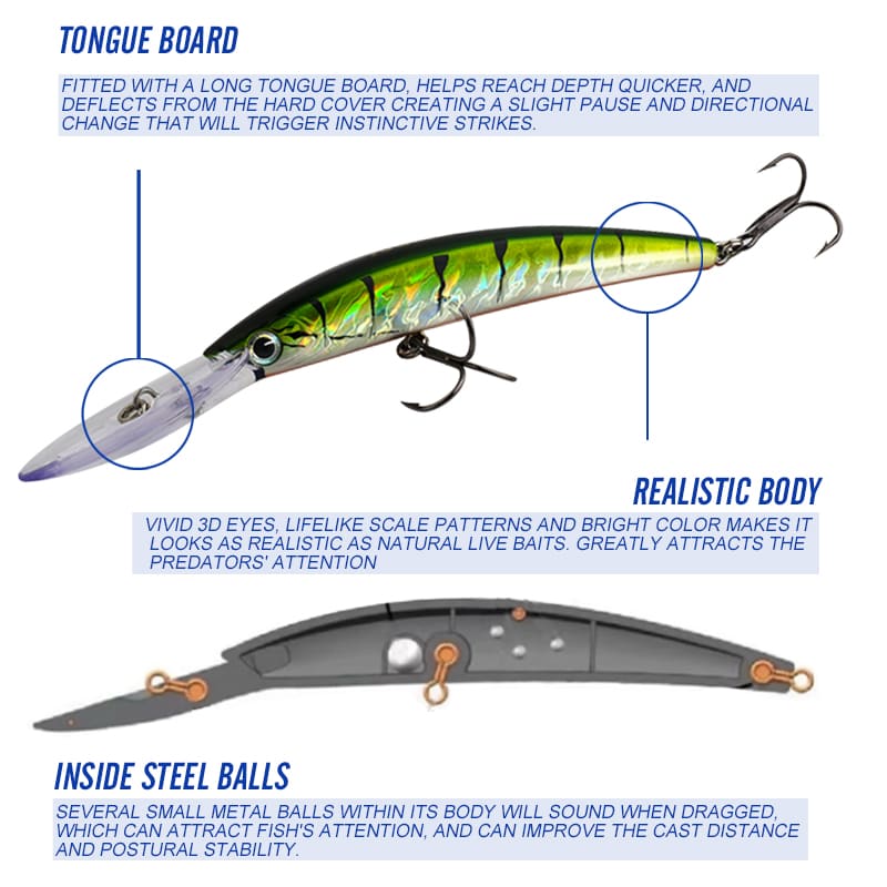 FJORD FJL5068 Floating Minnow Lure ABS Material Artificial Hard Bait for Trout Tilapia 130mm 24g Hooks Ocean Freshwater Fishing detail 7