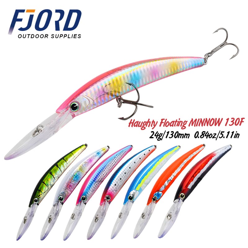 FJORD FJL5068 Floating Minnow Lure ABS Material Artificial Hard Bait for Trout Tilapia 130mm 24g Hooks Ocean Freshwater Fishing detail 9
