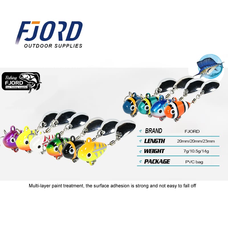 FJORD Spinner Swim Jig Metal Mini Vib With Spoon 7g 10g 14g Spinnerbait Bass Fishing Vibe Lures detail 5