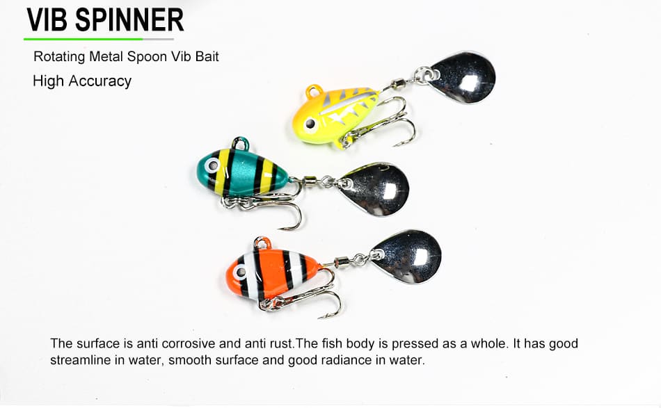 FJORD Fishing Tackle Pin Crankbait 7g 10g 14g Spinner Sequins Metal VIB With Spoon detail 2