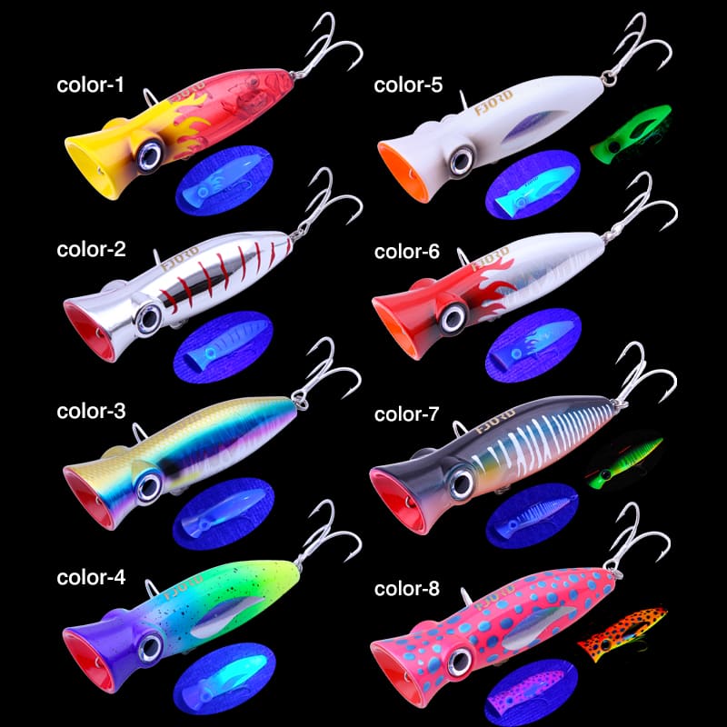 FJORD Customized Popper Lures for River Lake Stream Saltwater Fishing 14g 80mm ABS Material Floating Surface Popper Lure Model detail 6