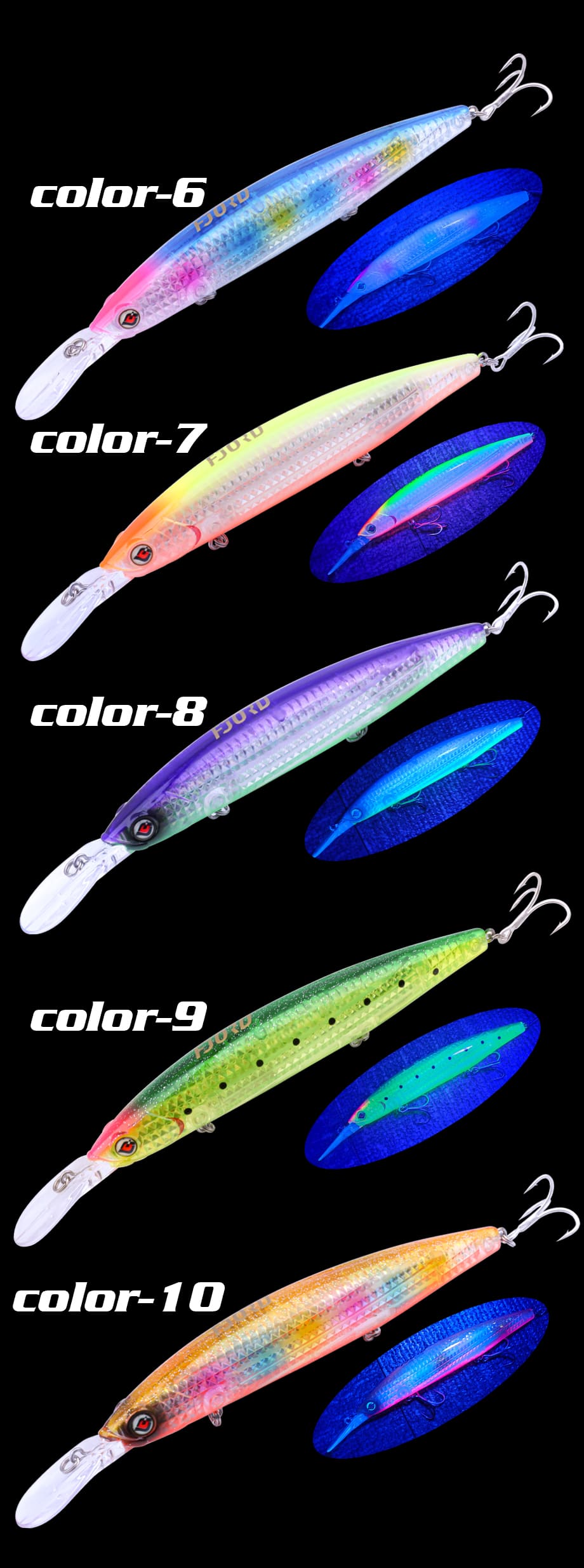 FJORD 28g Sinking Minnow Baits 125mm Luminous Artificial Hard Lures for Sea Bass Trout Snapper Fishing detail 7