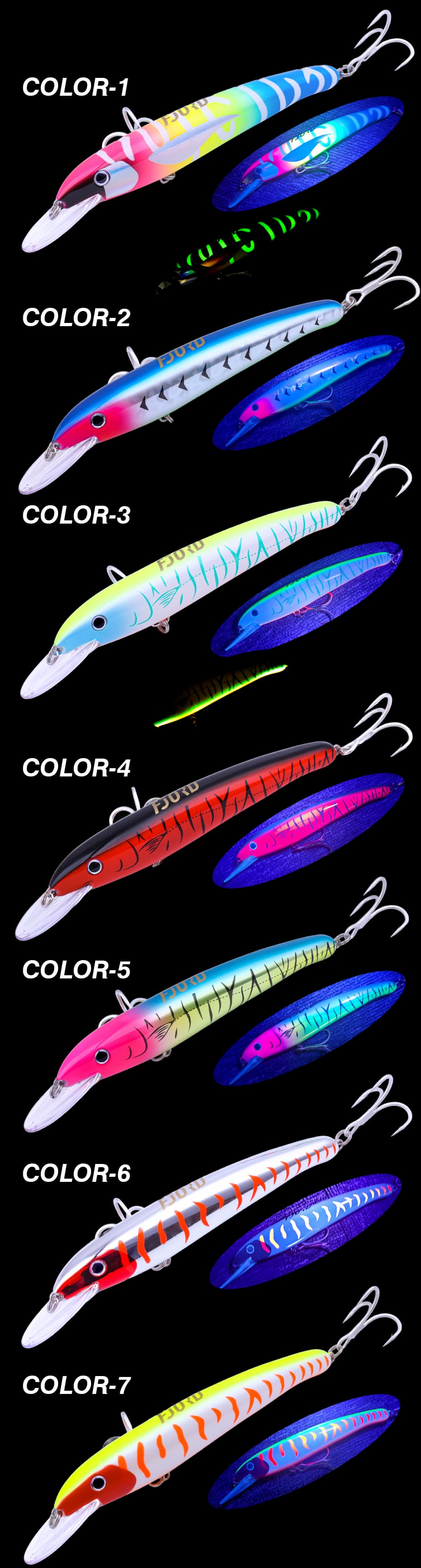 FJORD Trolling Floating Minnow Hard Lures 190mm 51g ABS Artificial Baits for Sea Bass Carp Bream Zander Catfish Fishing detail 6