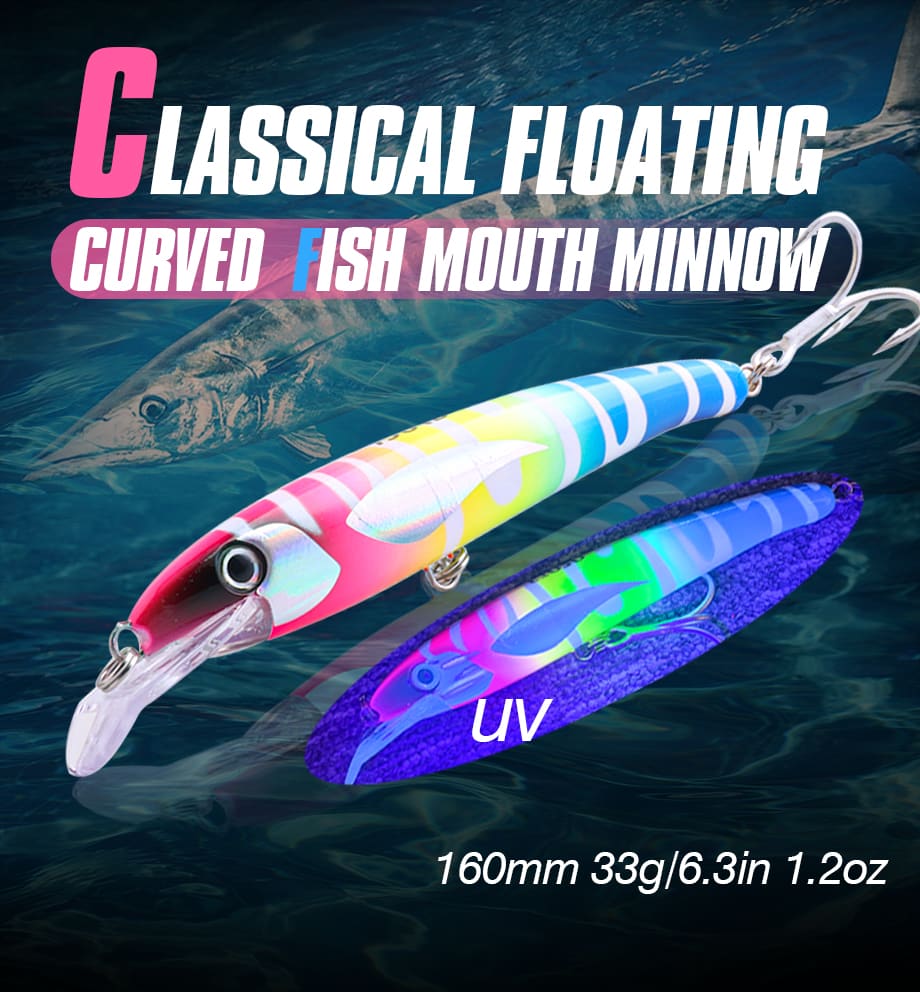 FJORD Floating Minnow Hard Lure Suspending Artificial Fishing Bait 160mm 33g Plastic Lure Long Throw for Freshwater Fishing detail 2