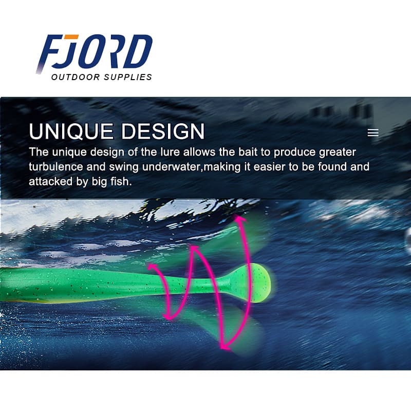 FJORD Soft PVC Fishing Lures Paddle Tail 42g Single Hook Artificial Bait Jig for Saltwater Fish & Marlin detail 4