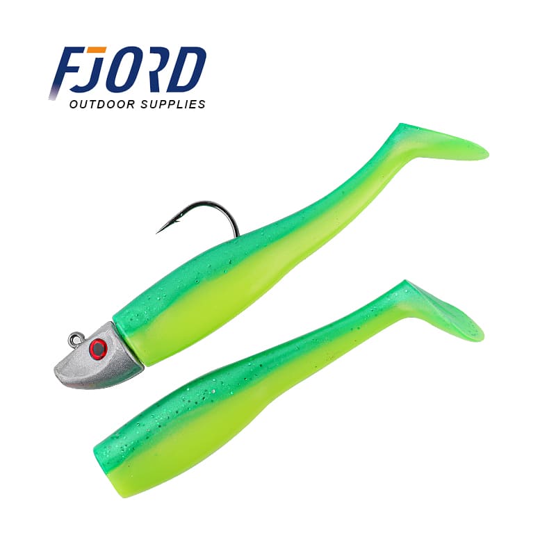 FJORD PVC Soft Bait Lead Head Lure for Bass & Marlin Saltwater Fishing 42g Paddle Tail detail 1